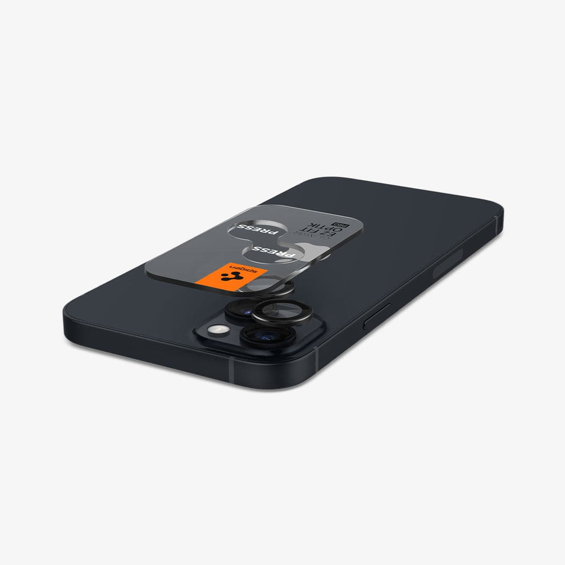AGL05205 - iPhone 16 Pro / 16 Pro Max Optik Pro Lens Protector in black showing the device, two lens protectors and packaging