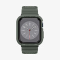 ACS00547 - Apple Watch Series (Apple Watch (41mm)) Case Rugged Armor Pro in military green showing the front