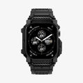 ACS08591 - Apple Watch 10 (42mm) Case Rugged Armor Pro in Matte Black showing the front and partial sides