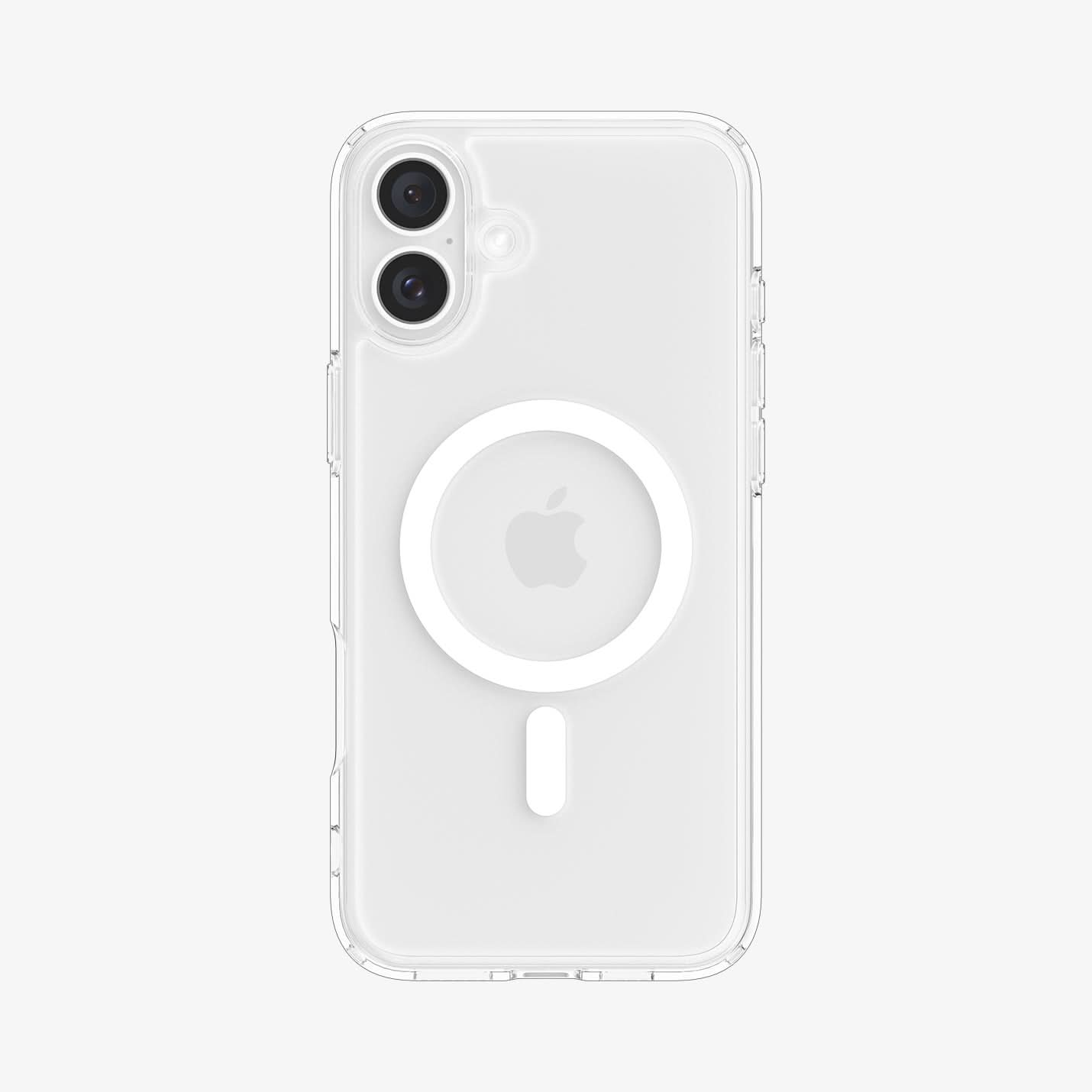 ACS08205 - iPhone 16 Case Ultra Hybrid (MagFit) in White showing the back